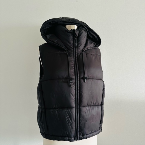 Zara Black Puffer Vest Jacket S - Picture 1 of 7